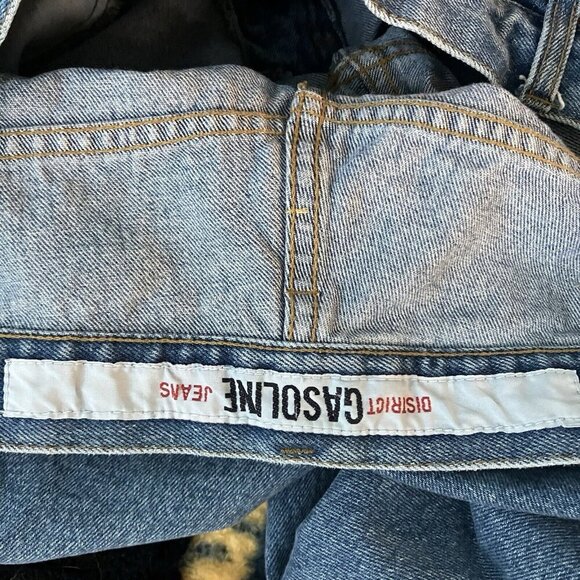 Vintage Gasoline Jeans 36" Y2K Straight Leg Dad 2000s 90s Embroidered Logo - Picture 5 of 10